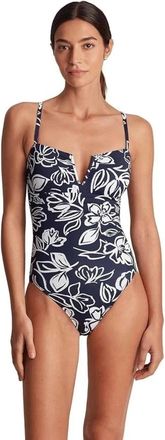 Lauren Ralph Lauren Womens Lauren Ralph Lauren Swimsuit Allora Floral Notch Neck One Piece RED1149