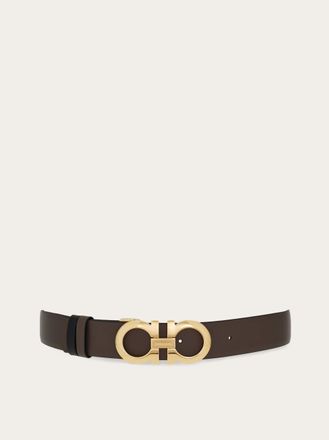 Ferragamo Women Reversible and adjustable Gancini belt Grey