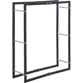 vidaXL Le&ntilde;ero De Acero Negro 80x25x100 Cm Vidaxl
