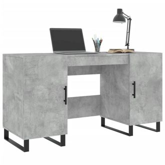 Berkfield Home Elegant Desk Concrete Grey 140x50x75 cm Engineered Wood | Size: 140 x 50 x 75 cm