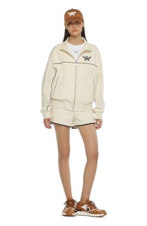 MCM Essential Logo Ponte Track Jacket in White at Nordstrom, Size Medium It