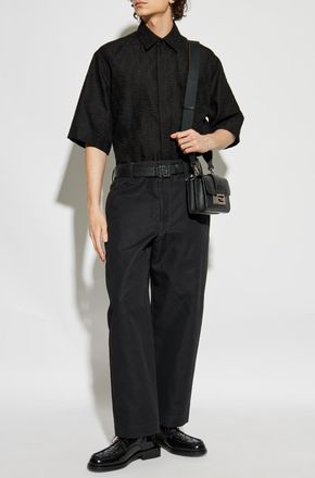 Fendi Monogram Shirt, Mens, Black