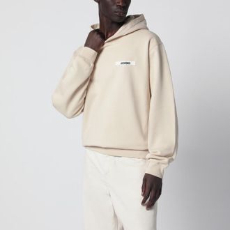 Jacquemus Beige sweatshirt with grosgrain logo