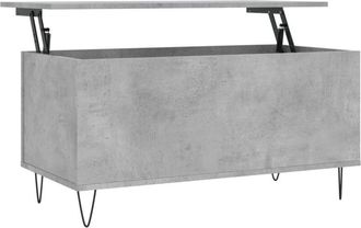 vidaXL Vidaxl - Mesa de centro madera contrachapada gris hormigón 90x44,5x45 cm