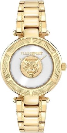 Philipp Plein Analoog horloge met 3D-tijgerkop - Dames - Horloges - Geel - ONE Size - Accessoires