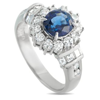 Luxury Bazaar Platinum 1.64ct Diamond and Sapphire Ring 5437