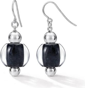 Gold & Honey Womens Bead Drop Earrings In Black & Silver