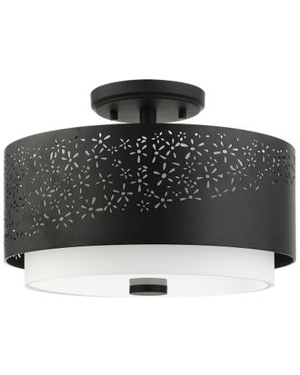 Livex Lighting Noria Black 3 Light Semi-Flush