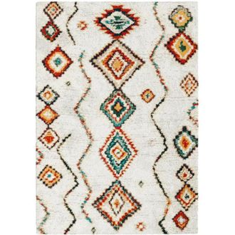 Sweeek Sweeek - Interior shaggy rug, cream and multicoloured, Maggie, 170x120x13 cm