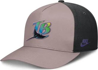 Nike Tampa Bay Rays Cooperstown Rise Nike Mens MLB A-Frame Adjustable Hat in Brown | NB1A0KJ7TDV-LCD