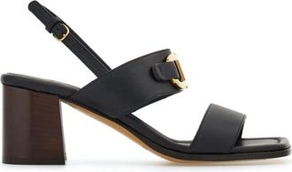Ferragamo Black Open Toe Heels