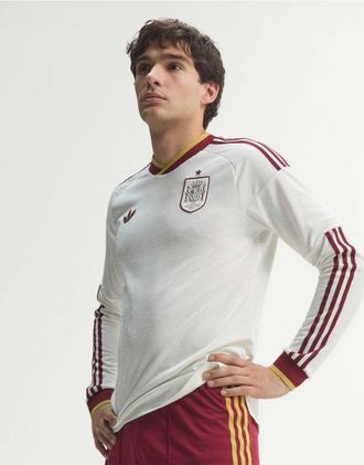 adidas adidas Performance - Spagna 26 - Maglia da trasferta autentica a maniche lunghe bianco sporco