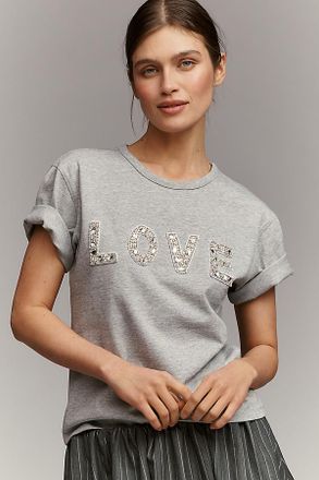 endless rose Love Embellished T-Shirt Top