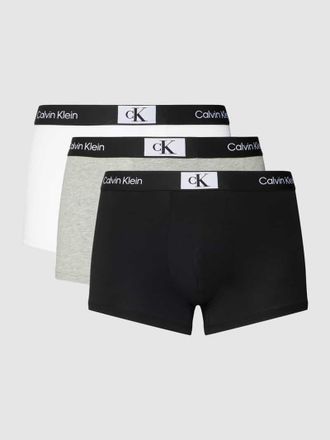 Calvin Klein Underwear Trunks mit Label-Detail im 3er-Pack in Mittelgrau Melange, Größe XS