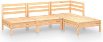 vidaXL 4 Piece Garden Lounge Set Solid Pinewood vidaXL