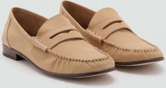 Mango Mocassini crosta di cuoio fascetta beige - Donna - 36 - MANGO