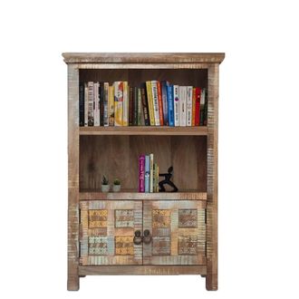 Jaipur Furniture Aravali 2 Door Small Bookcase - Mango Wood - L35 x W85 x H123 cm in Brown