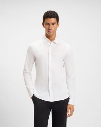 Boss Orange by Hugo Boss Mens Mysoft Long Sleeve Slim-Fit Shirt in White Cotton - Size X-Large