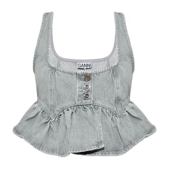 Ganni Mujer, Camisetas, Gris, Talla: M