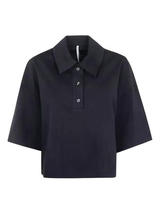 Liviana Conti Womens Cropped Polo In Black