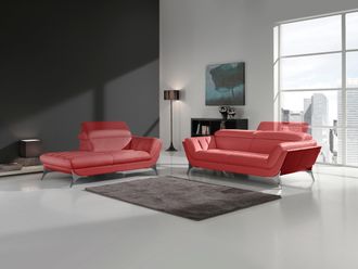 Egoitaliano Polstergarnitur »Sueli« Set, bestehend aus Sofa und Recamiere, Kopfteilverstellung, Bezug Leder