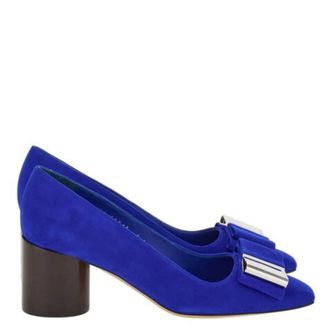 Ferragamo Lena 60 Bow Suede Pumps, Size 7 C