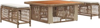 vidaXL Conjunto De Comedor De Jard&iacute;n 3 Uds. Beige Y Crema Vidaxl