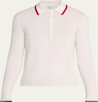 Thom Browne Mens Browne 65 Jersey Intarsia Cashmere Polo