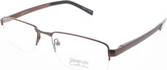 Signature Mens Brown Rectangular Eyeglass Frames Pn104Brn55