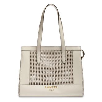 Lancel Cabas Zippe L Jour Animation Ajouree - Dames - Shoppers - Wit - ONE Size - Leer - Tassen