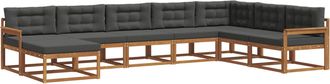 vidaXL Conjunto De Sof&aacute;s De Exterior 8 Uds. Natural Y Antracita Vidaxl