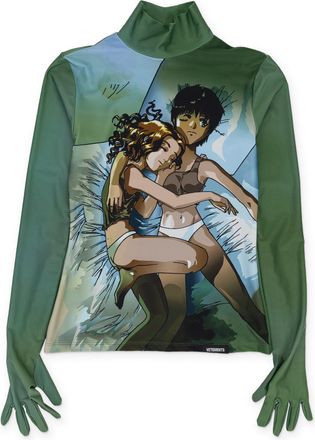 VETEMENTS GREEN STYLING TOP WITH GLOVES TANK TOPS