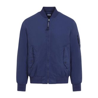 C.P. Company C.p. Company, Jassen, Heren, Blauw, XL, Leer, T-Flatt Padded Bomberjack