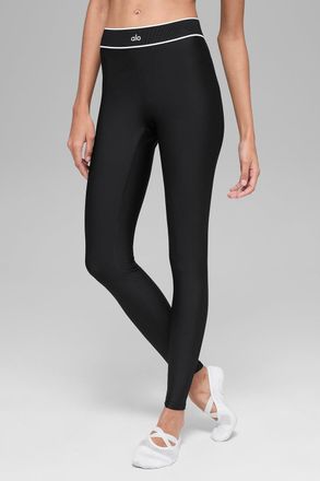 Alo | Airlift High-Waist Alignment Legging in Black/White, Size: Medium