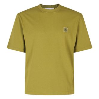 Stone Island Garment-dyed SS T-shirt - Heren - T-shirts - Groen - S - Katoen - Tops