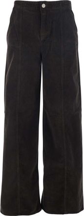 Twin-Set Brown Pants With Belt Loops In Ribbed Velvet Woman