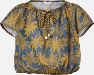 Eres Crocodile printed cotton voile top