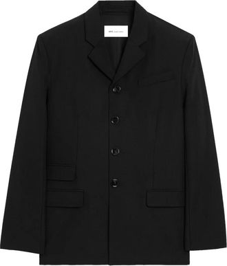 Ami Blazer met enkele rij knopen - Zwart