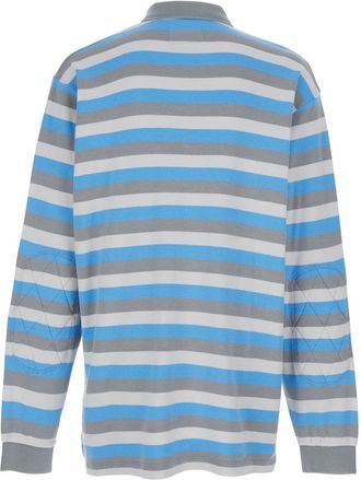 ERL Mens Long-Sleeve Polo Multicolour Cotton Top