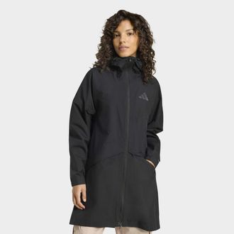 ADIDAS TERREX Regenjacke ADIDAS TERREX MULTI 2 LAYER CLIMAPROOF REGENPARKA, Damen, Gr. XS, schwarz, Obermaterial: 100% Polyester, Jacken Regenjacke