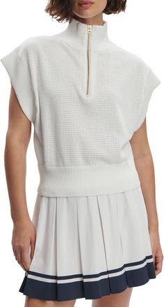 Varley Fulton Half-Zip Crop Pullover in White at Nordstrom, Size X-Small