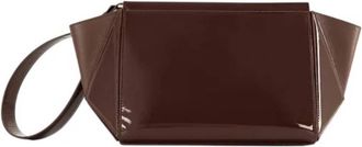 Mlouye Patent Brown Medium Triangle Pouch