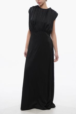 Jil Sander Vestito Smanicato in Satin con Scollo sulla Schiena Jil Sander