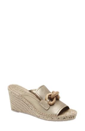 Pedro Garcia Oliveta Wedge Sandal in Nugget Petite Grain/Oak at Nordstrom, Size 10.5Us