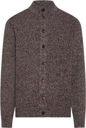 Seventy Cardigan Lupo Bottoni Moulin&eacute;e a collo alto - - Knitwear - Uomo - Marrone - L