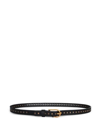 Gianni Chiarini eyelet-detail leather belt - women - Bullhide Leather - 100 - Black