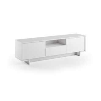 Dmora Dmora - Mueble Tv Andromeda, Mueble Tv Para Sal&oacute;n, Aparador Bajo De Sal&oacute;n Con 2 Puertas Y 1 Caj&oacute;n, 100% Made In Italy, 170x42h48 Cm, Blanco, Con Embal