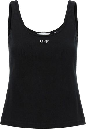 Off-white Tops, Dames, Zwart, M, Katoen, Off Stamp Tank Top