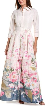 Teri Jon by Rickie Freeman Teri Jon By Rickie Freeman Taffeta Digital Placement Print Shirt Gown
