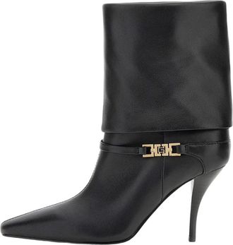 Guess Nixxie Enkelboot - Dames - Laarzen met Hak - Zwart - 40 EU - Leer - Schoenen